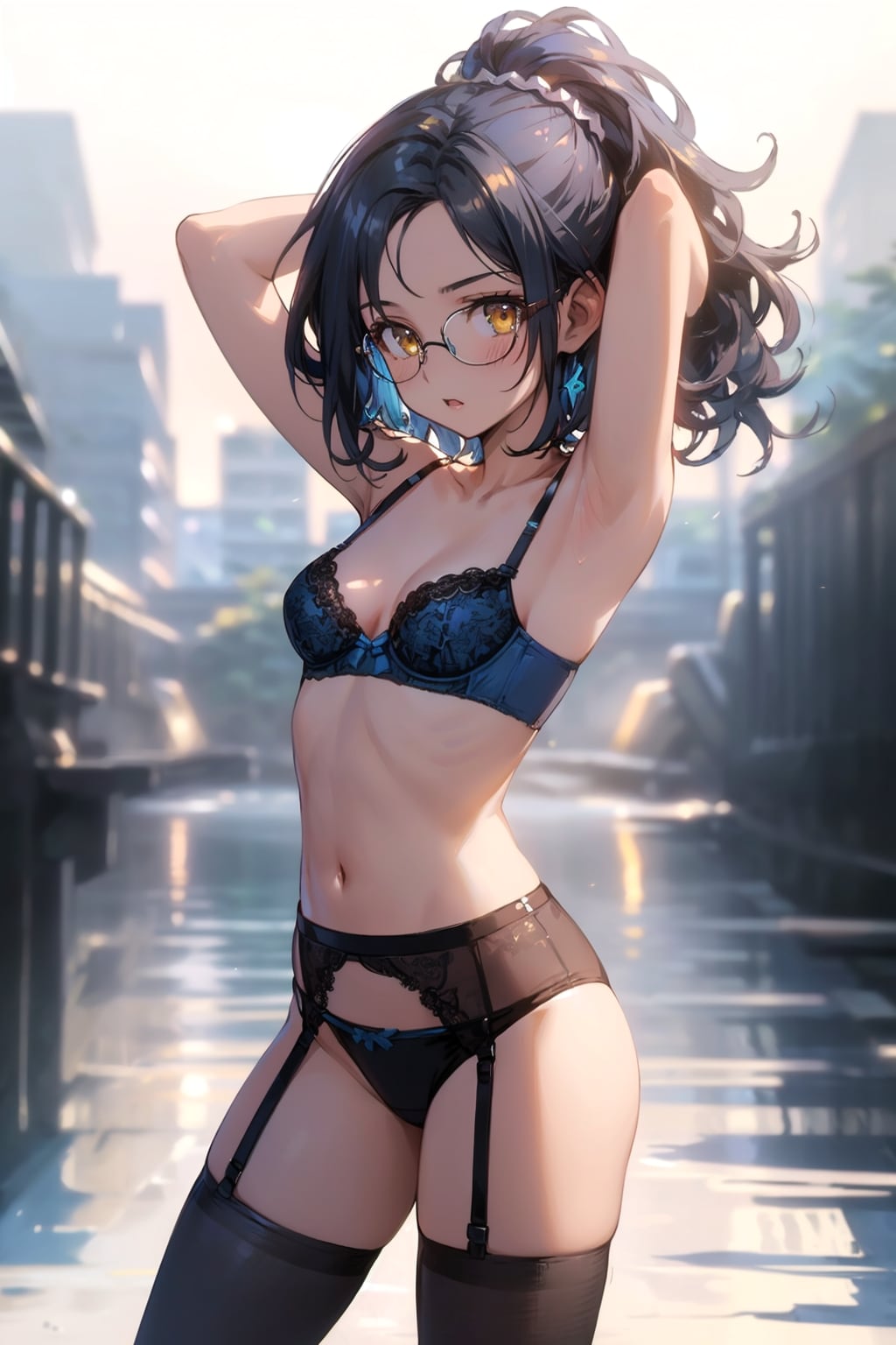 下着の眼鏡っ娘