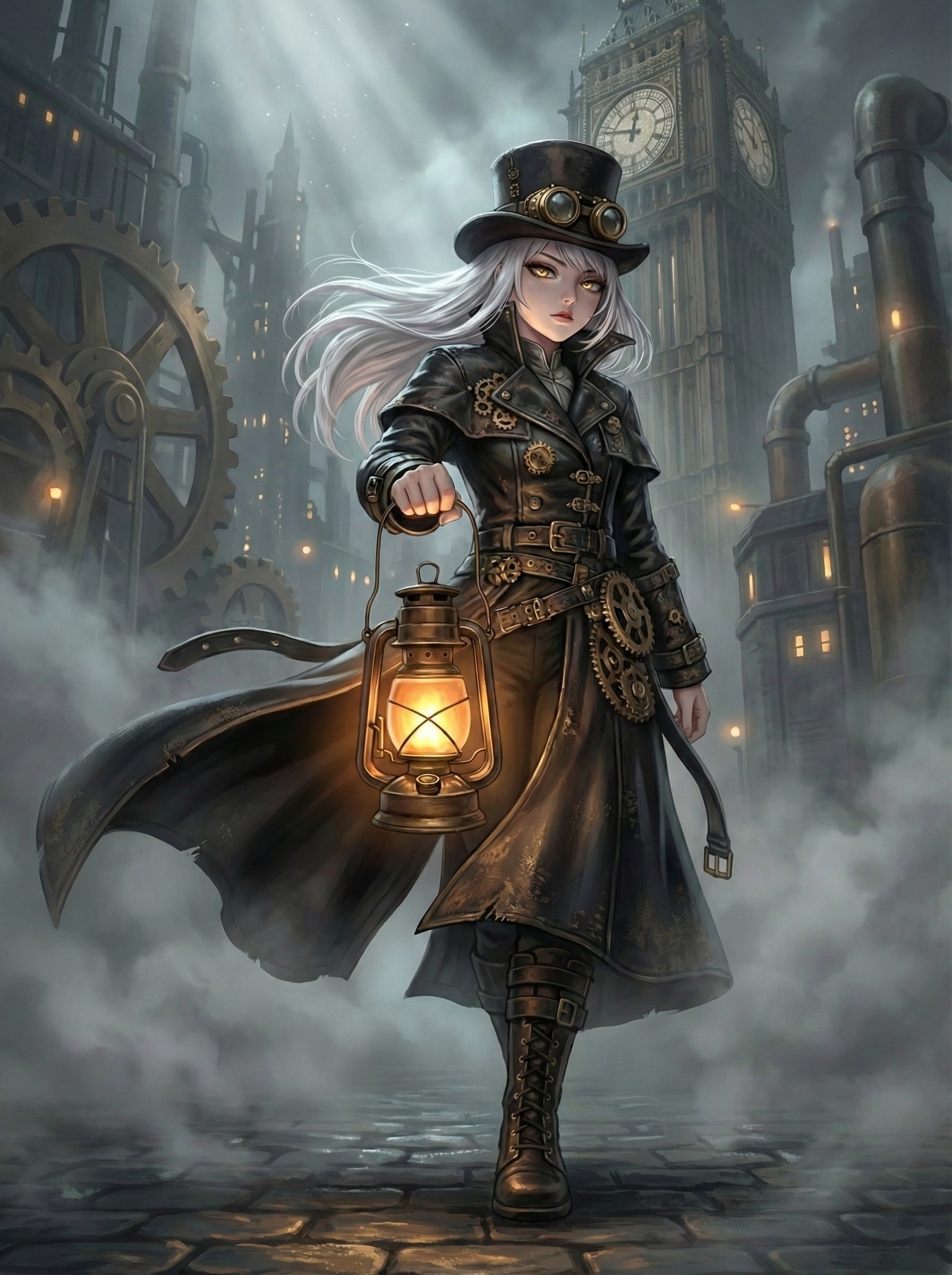 『 霧の都の灯火 』 - The Lamplight of the Foggy City | の人気AIイラスト・グラビア