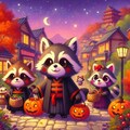 アクリルファンタジー、ハロウィンコスプレパーティーをするタヌキ 3枚目