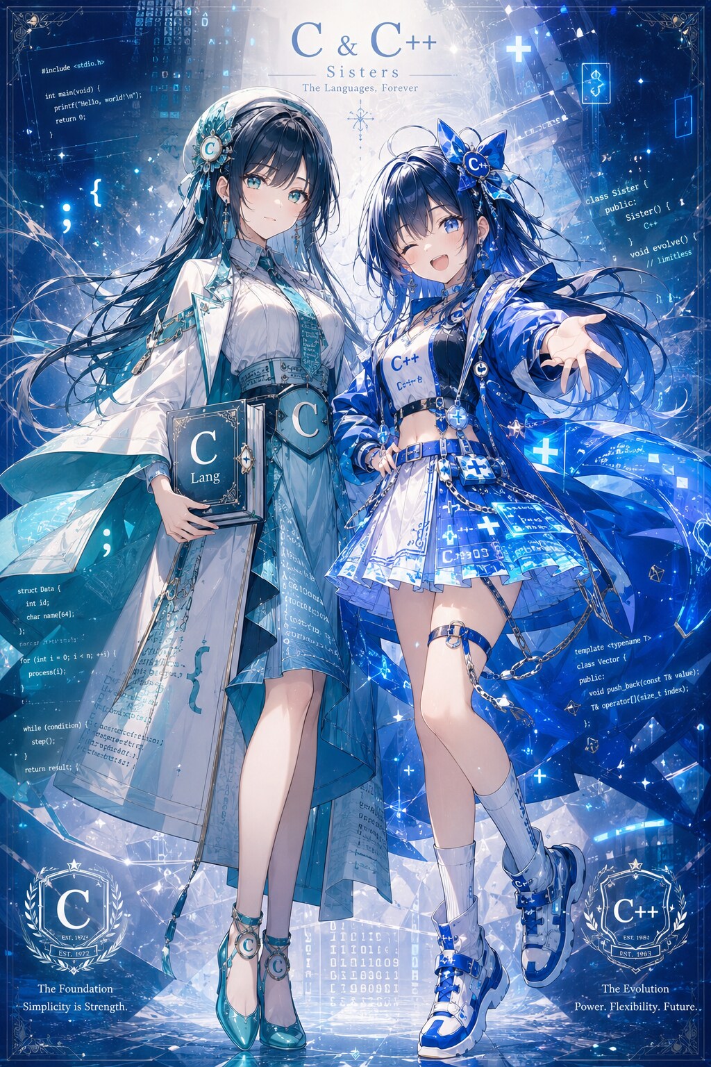 C/C++, C# のマスコットキャラ風。 | の人気AIイラスト・グラビア