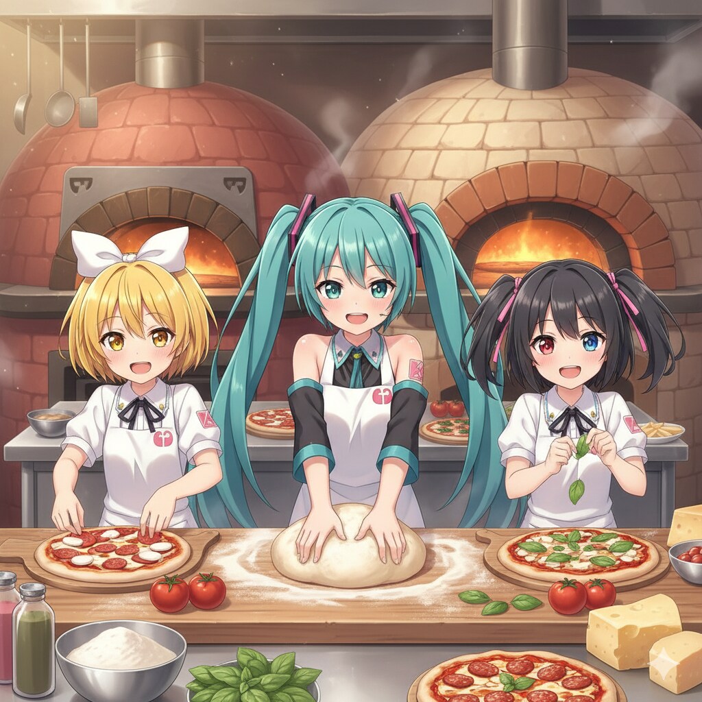 ミクさん たちのピザ作り🍕