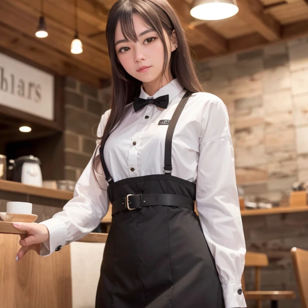 黒髪ロングでカフェの美女９９