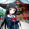 神社の女子校生 2枚目