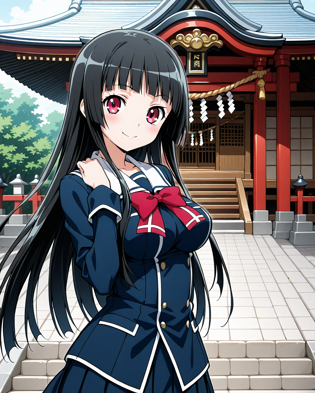 神社の女子校生