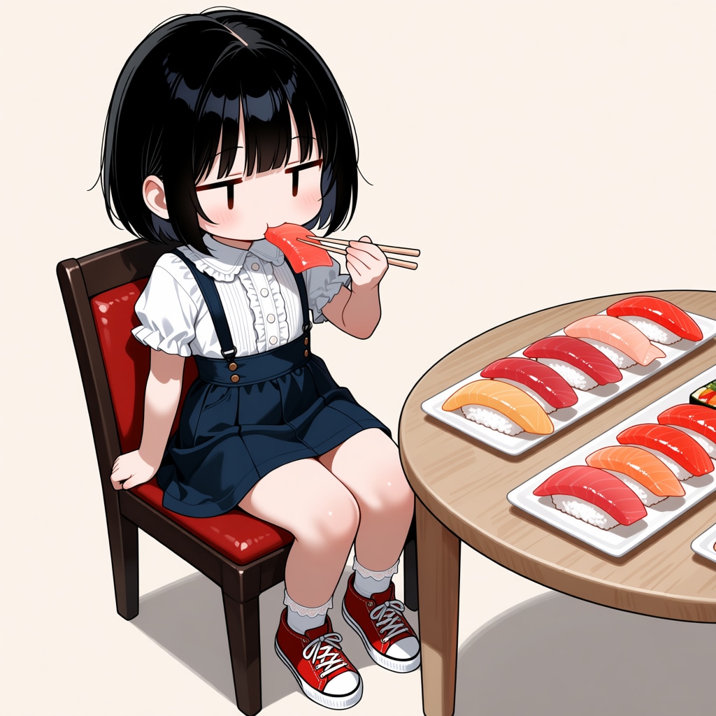 マグロのお寿司を食べる（2/100）