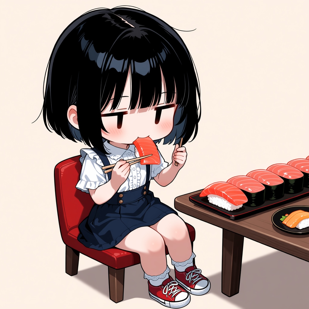 マグロのお寿司を食べる（2/100）