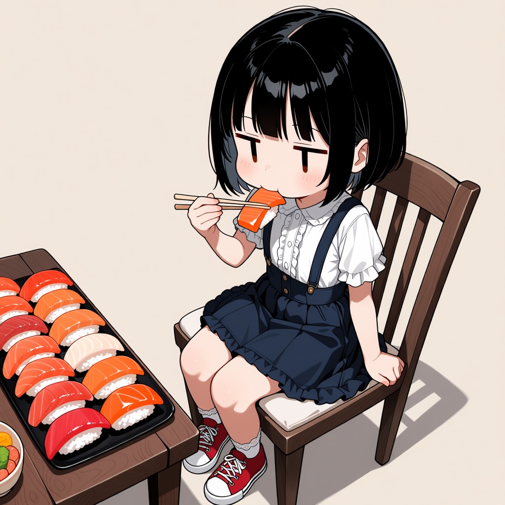 マグロのお寿司を食べる（2/100）