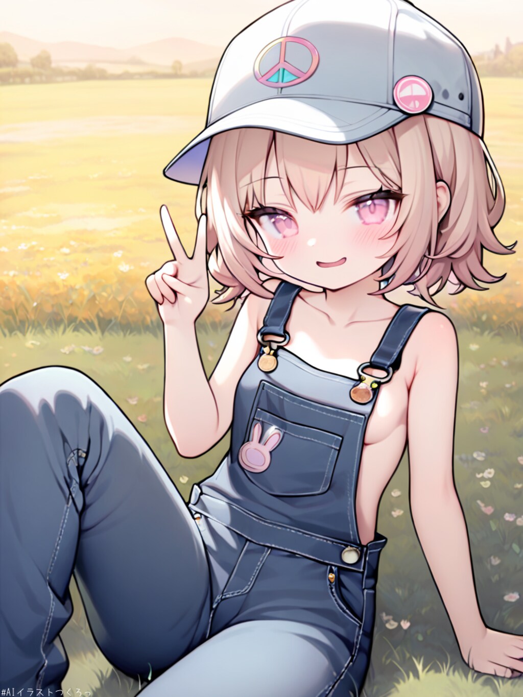 オーバーオール女子