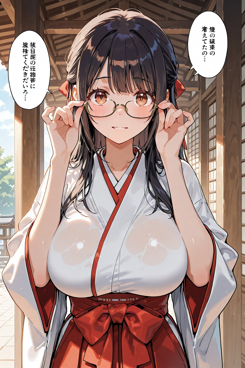 眼鏡巫女さん