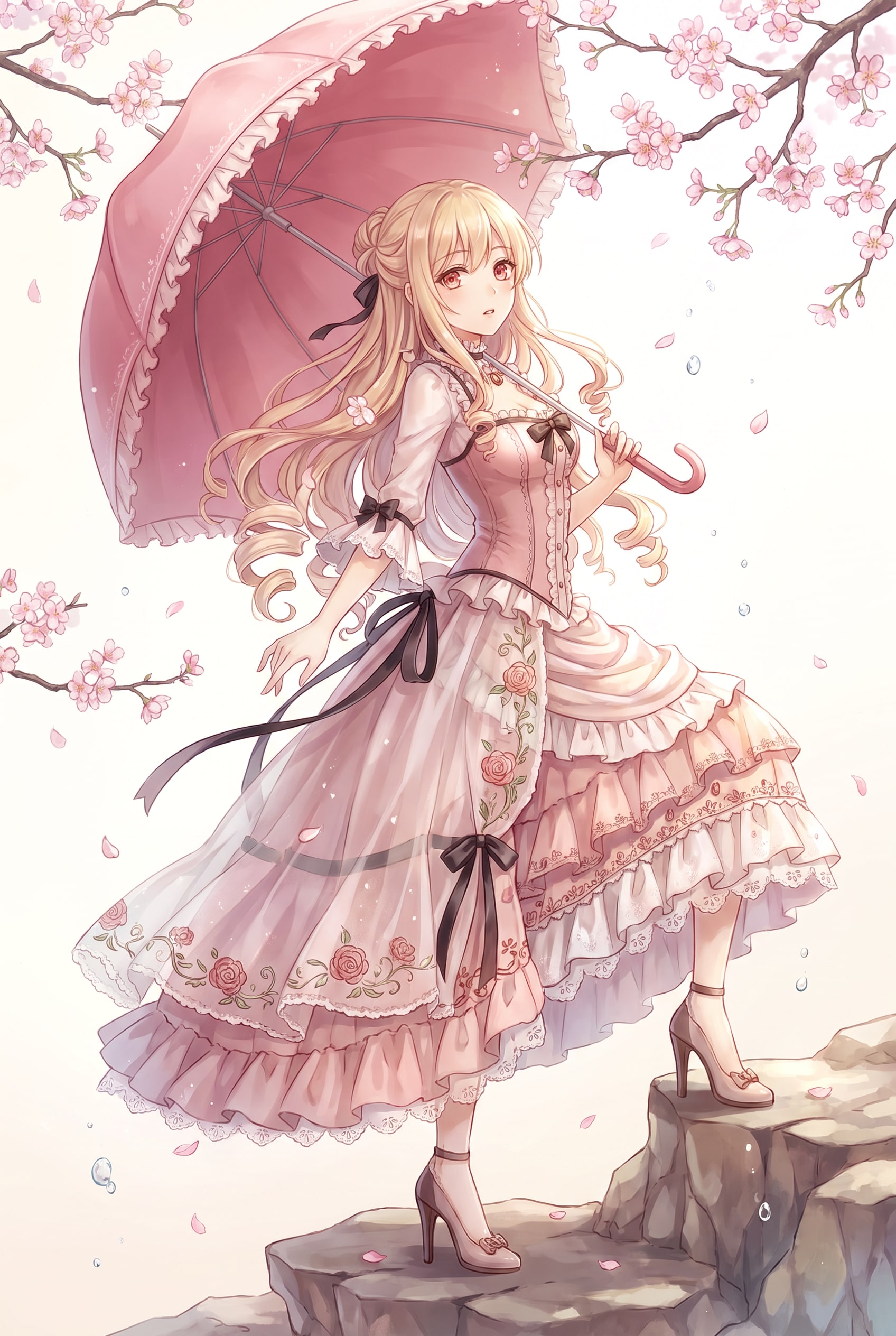 桜霞薔薇傘麗人 | の人気AIイラスト・グラビア