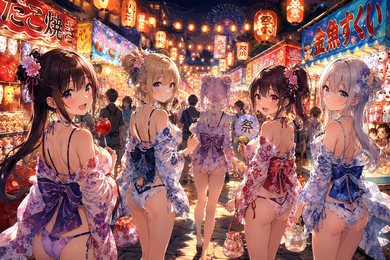 浴衣水着ギャルの夏祭りⅠ