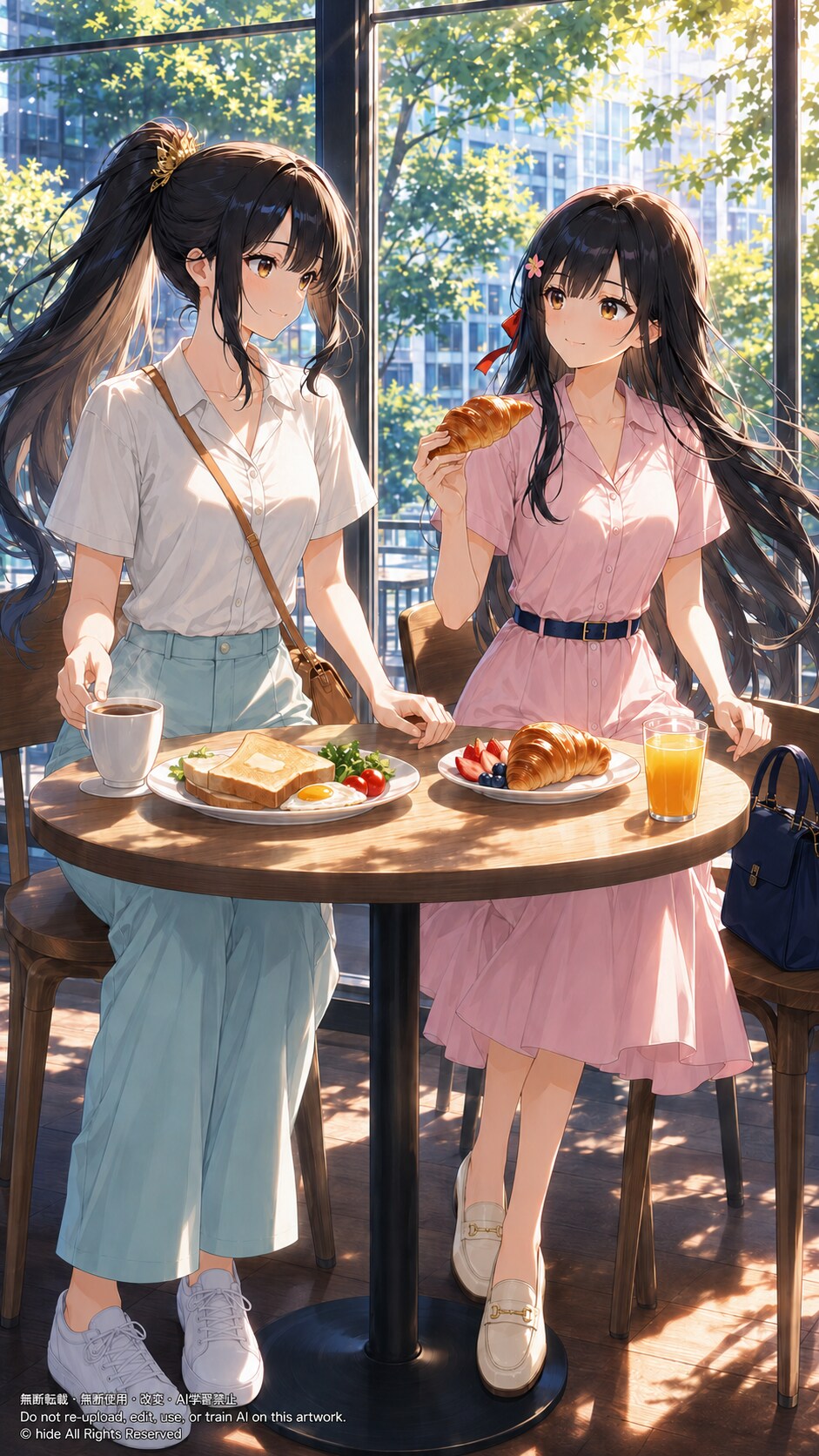 神楽さんとアマテラスさん、しあわせな朝食 | の人気AIイラスト・グラビア