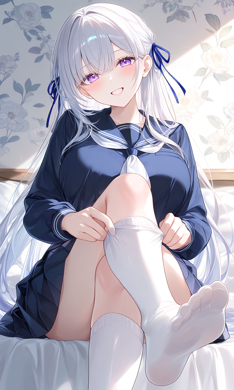 ニーソックスをはく緋織さん | の人気AIイラスト・グラビア