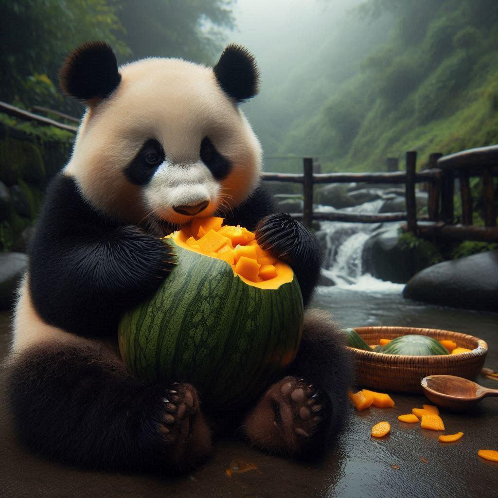 スイカとパンダ | の人気AIイラスト・グラビア