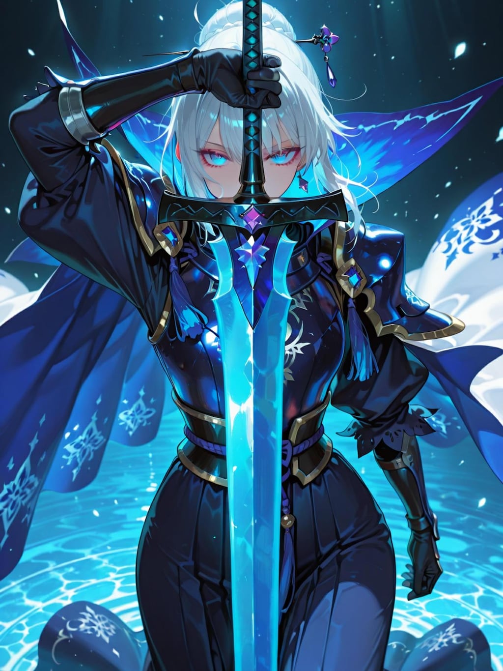 蒼い剣士