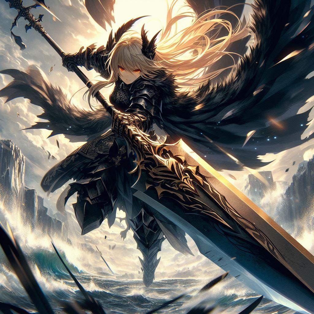 戦闘中のブロンドの女騎士さん５２