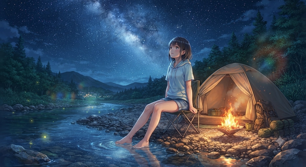夜のソロキャンプ