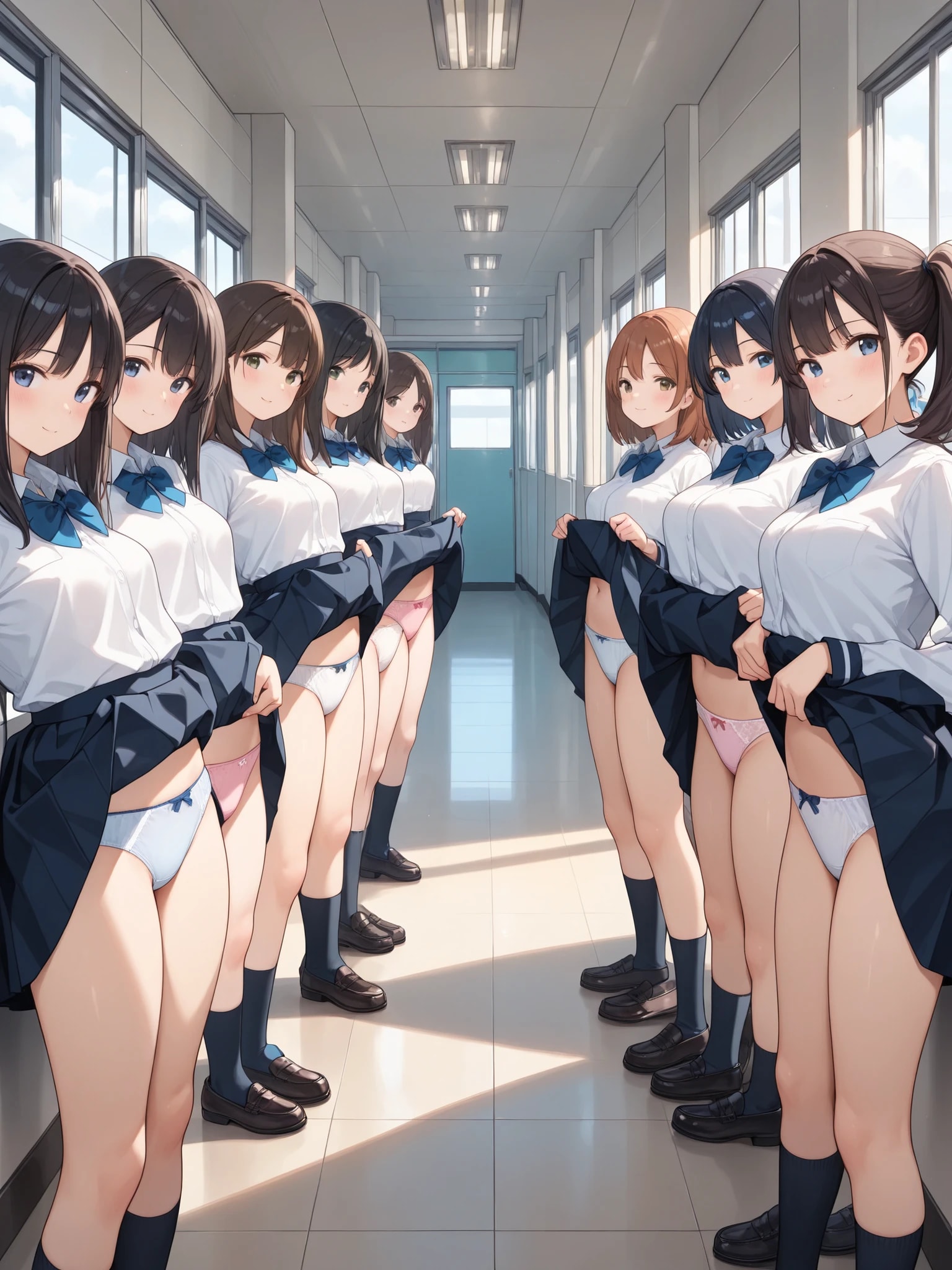 【今日のハーレム】俺を見た女子が進んでパンツを見せてくる学校