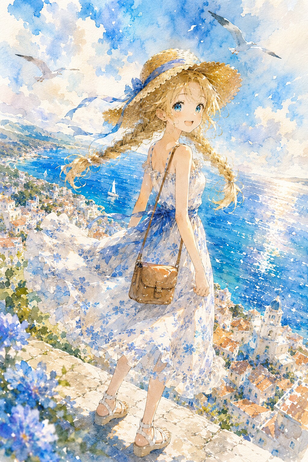 蒼の海、風のスカート | の人気AIイラスト・グラビア