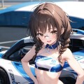 眼鏡三つ編み姉妹のレースクイーン姿 5枚目