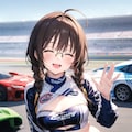 眼鏡三つ編み姉妹のレースクイーン姿 4枚目