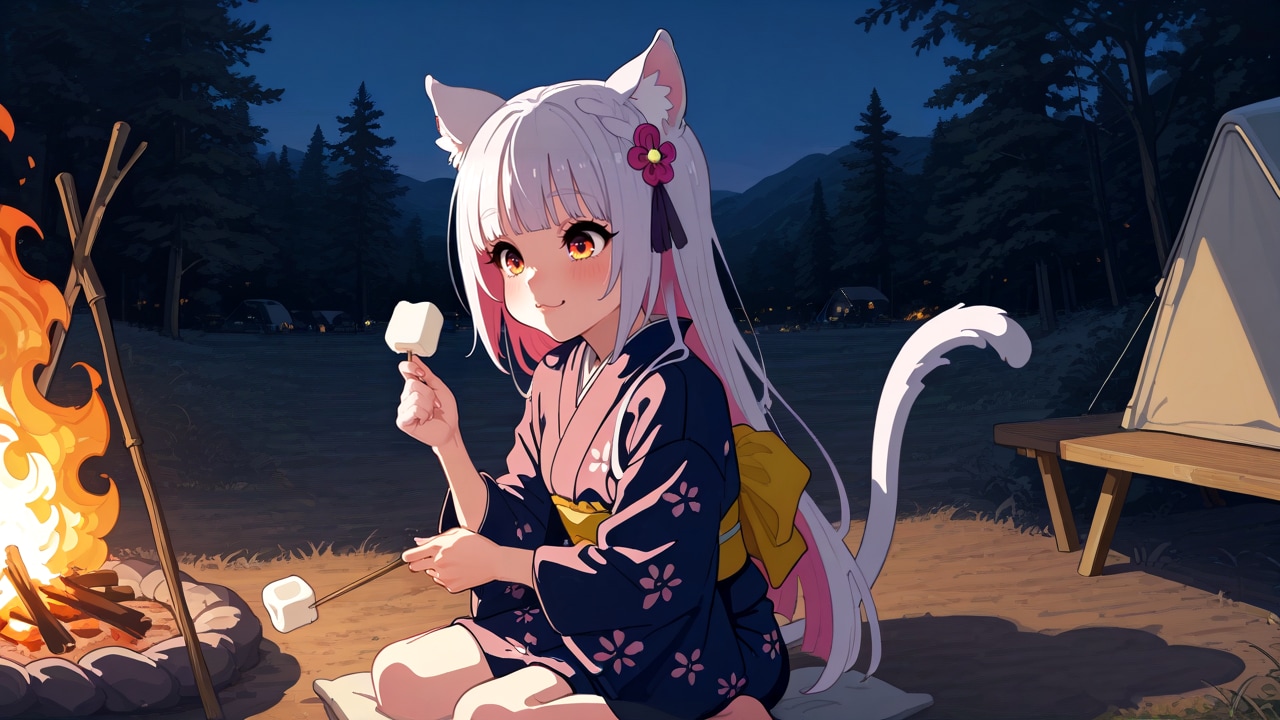 キャンプだよーマシュマロだよー | の人気AIイラスト・グラビア