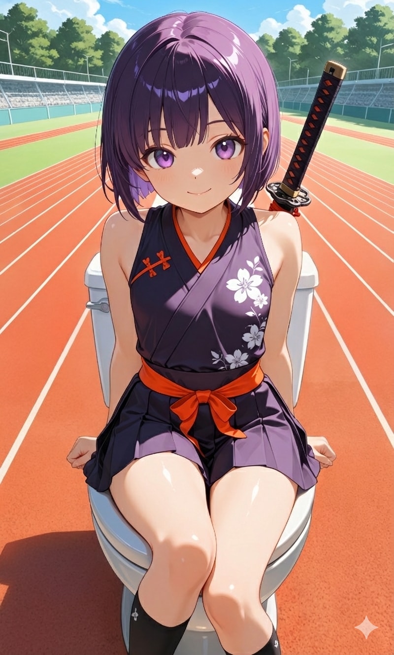 クノイチ晶くんと便器型カタパルト | の人気AIイラスト・グラビア