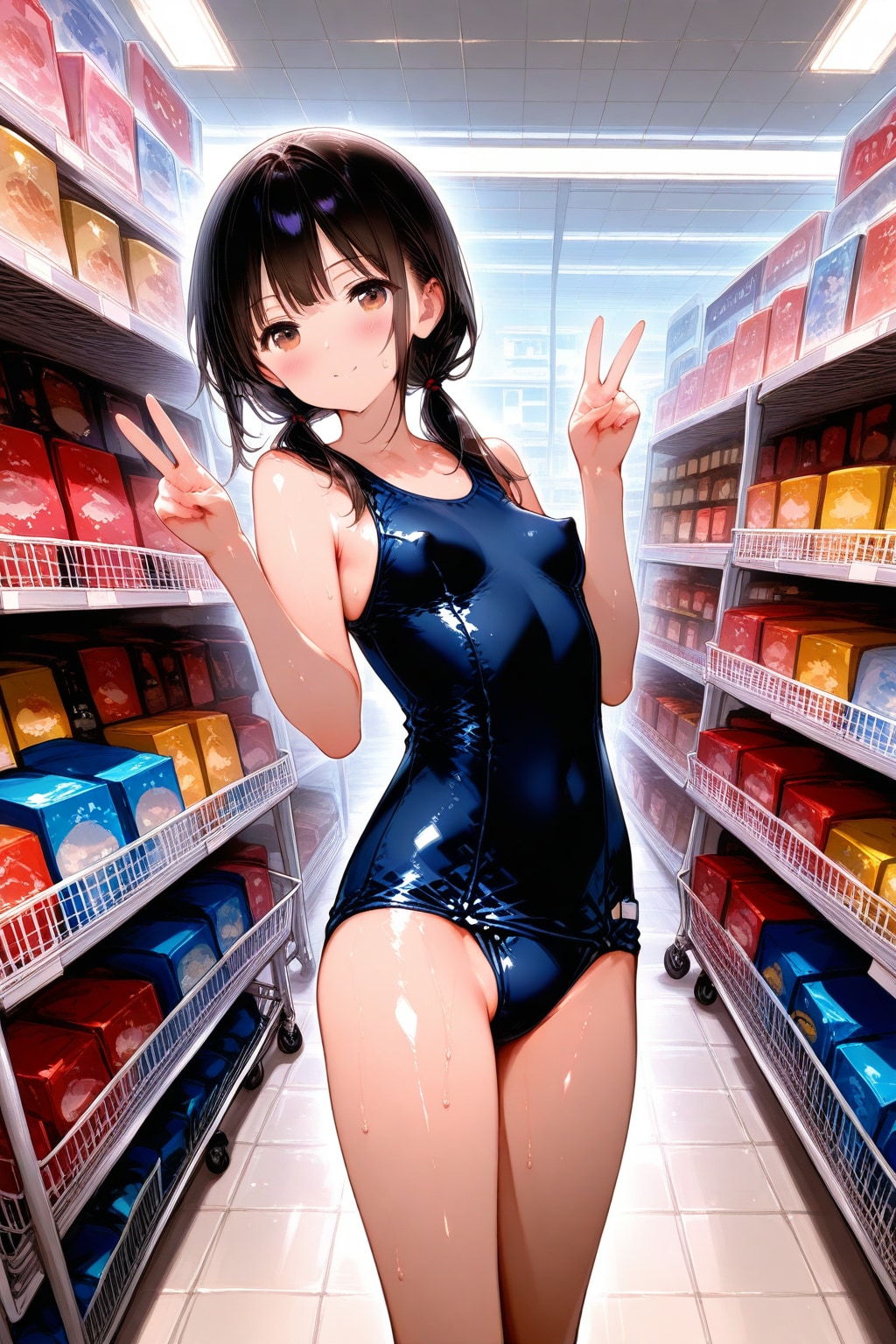 スク水モールで戯れる少女たち