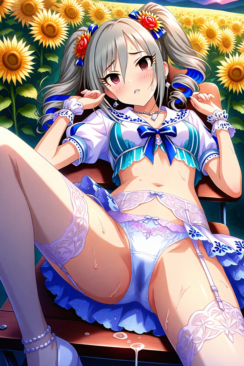 ひまわり畑で襲われるアイマスの子たち