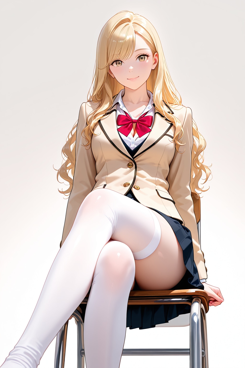 sitting on a chair