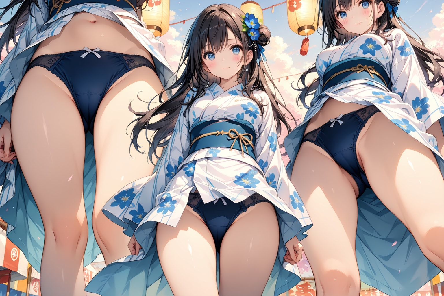 浴衣チラリ
