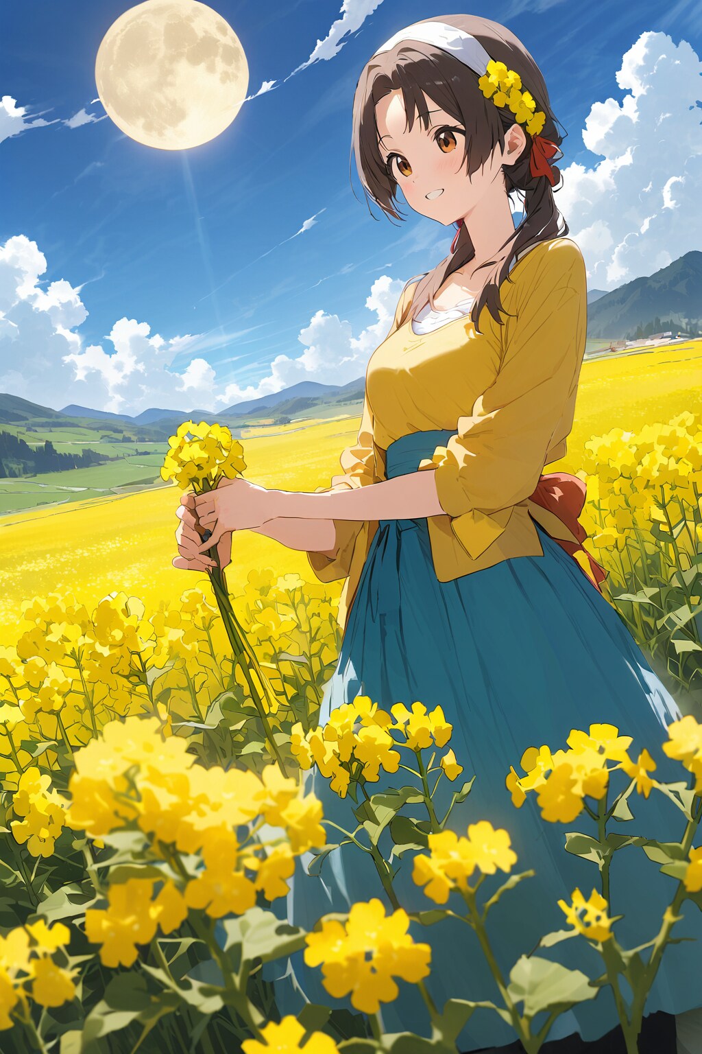 菜の花や月は東に日は西に | の人気AIイラスト・グラビア