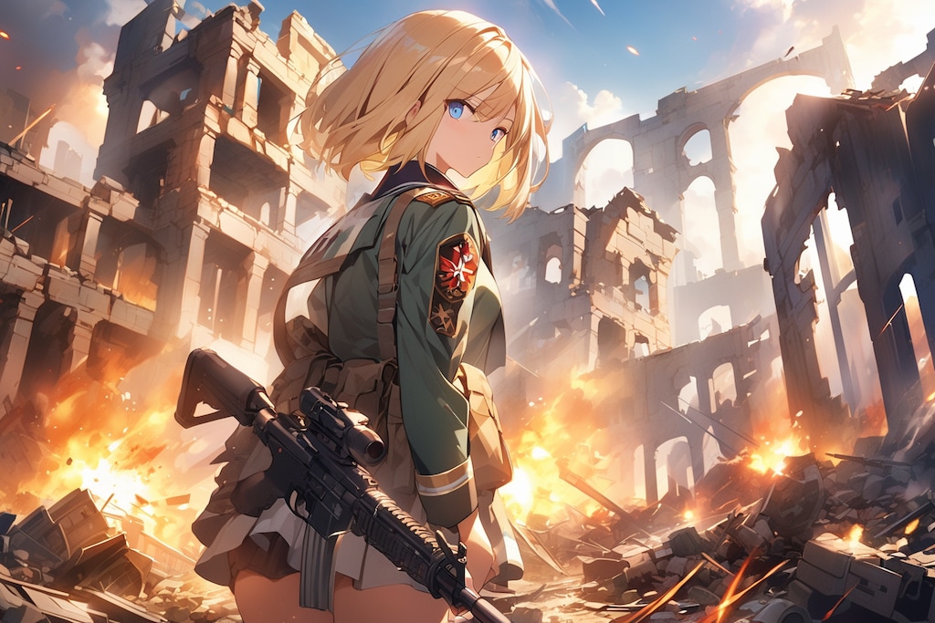 戦場を駆ける少女
