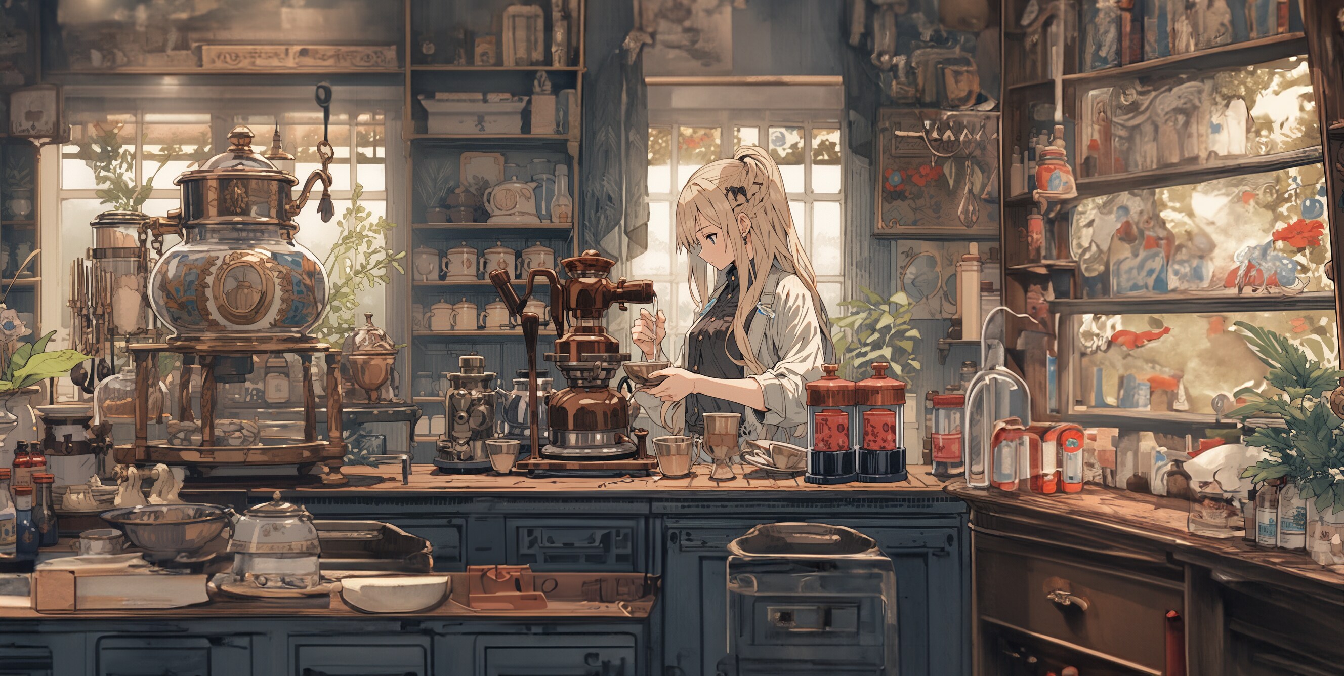 コーヒーの香りが漂います
