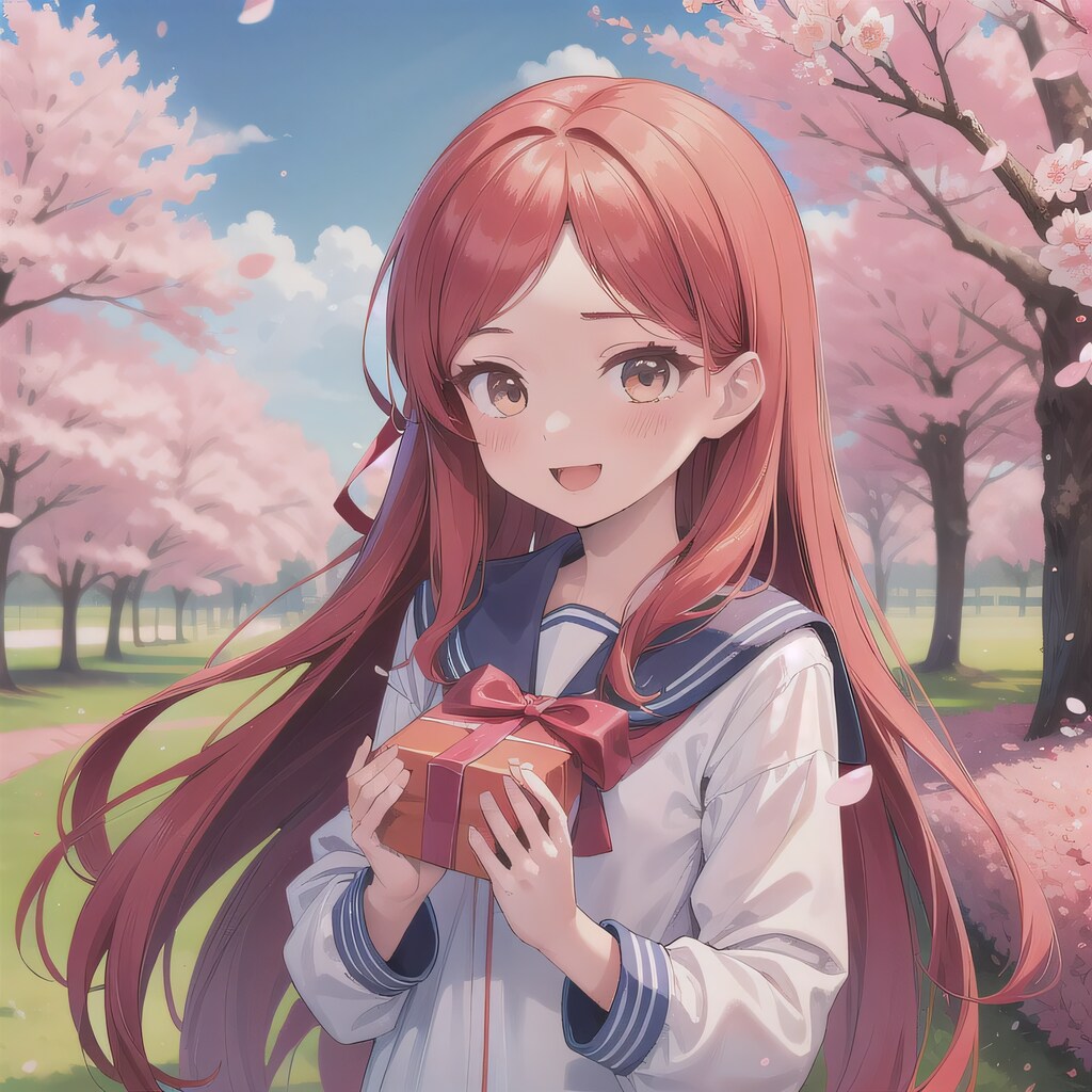 赤髪ロングでセーラー服の少女４