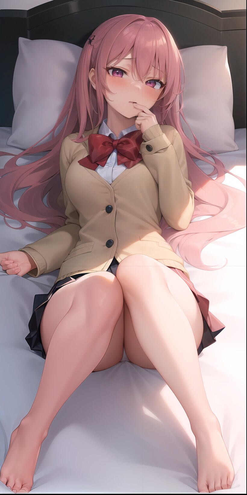 ベッドに寝転がる女の子