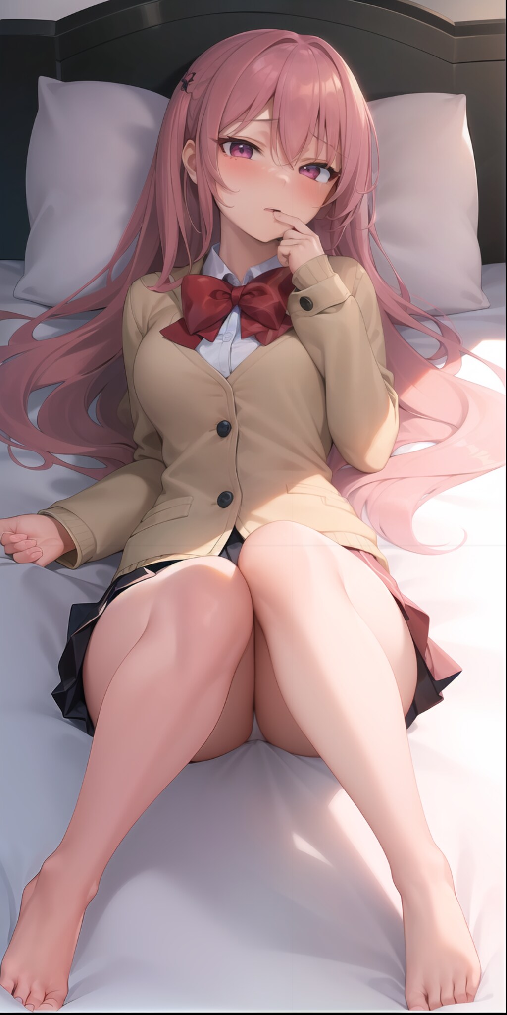ベッドに寝転がる女の子
