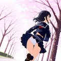 新しい制服で登校 3枚目
