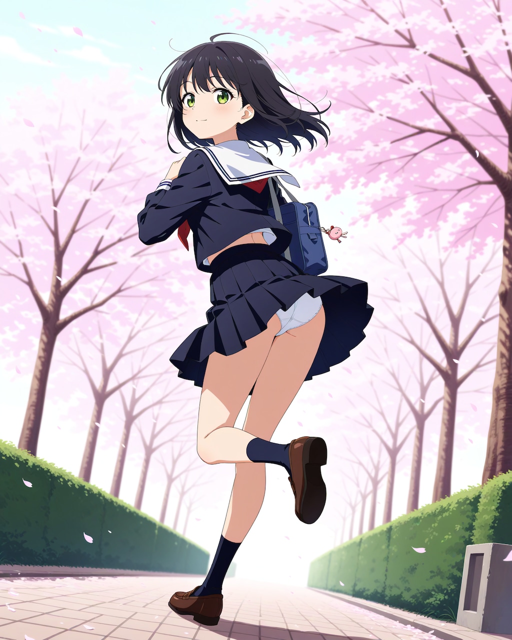新しい制服で登校