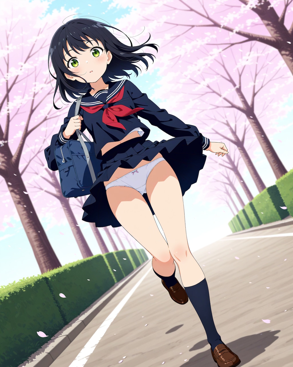 新しい制服で登校