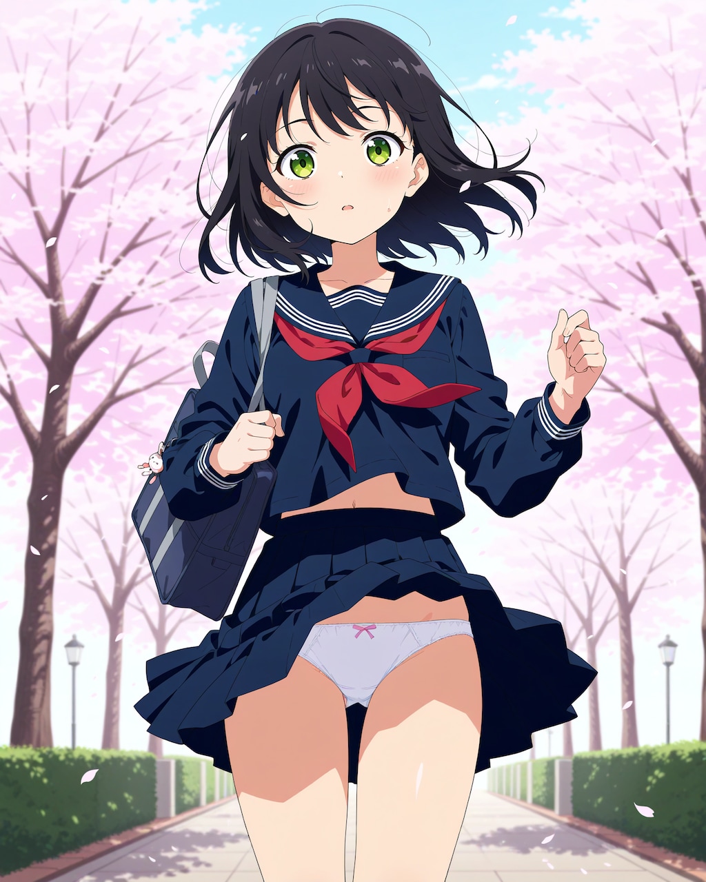 新しい制服で登校