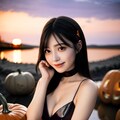 10/06 今日の嫁ちゃんR【夕焼けの海岸にて（ホイミンは友達）】 9枚目