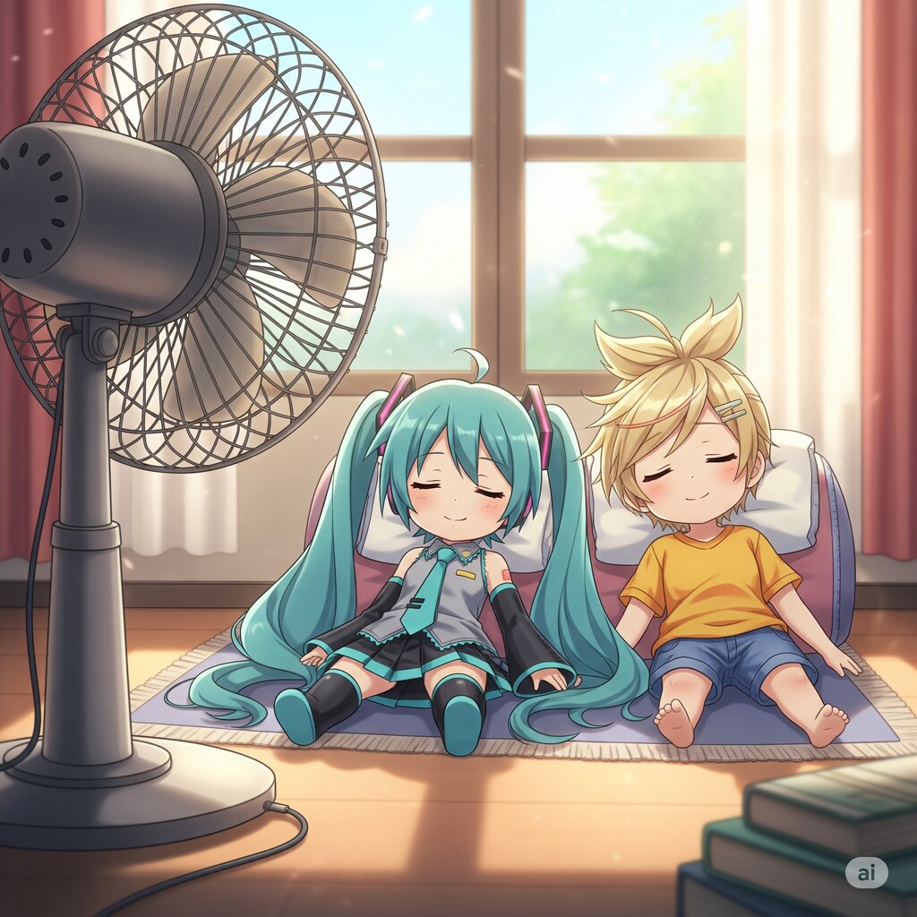 ミクちゃん リンちゃんお昼寝中！