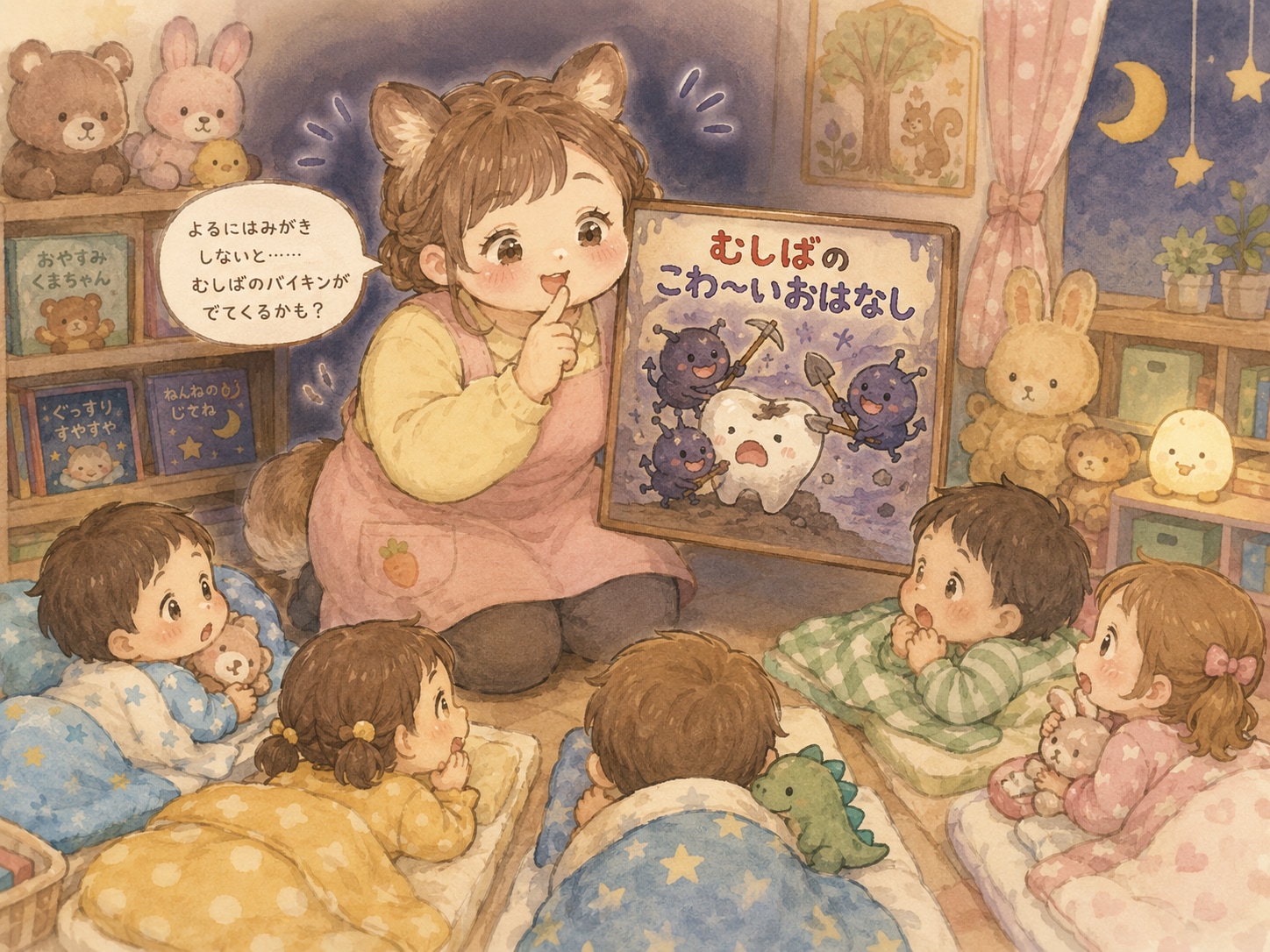 おやすみまえのむしばのおはなし…