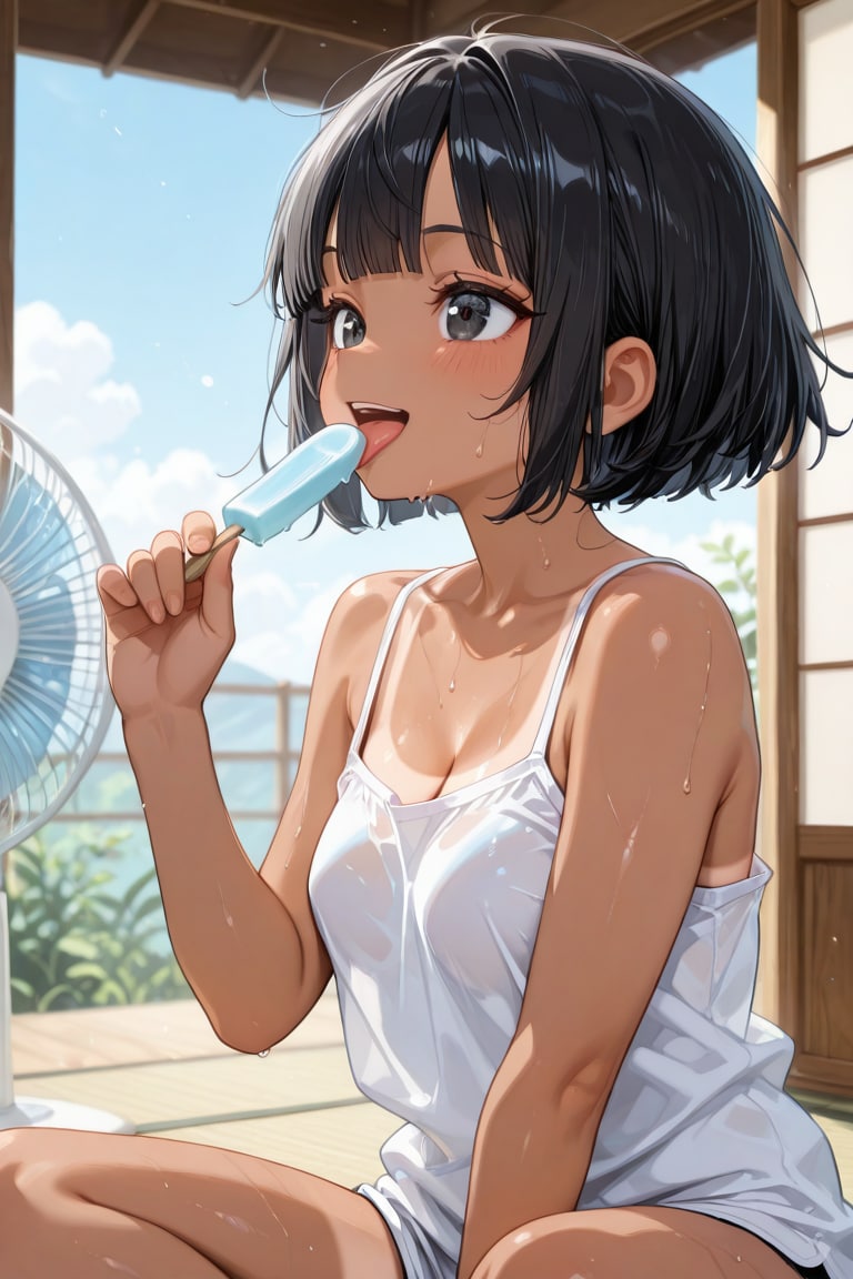 酷暑の鈴ちゃん