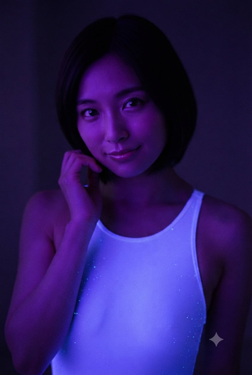 白い競泳水着