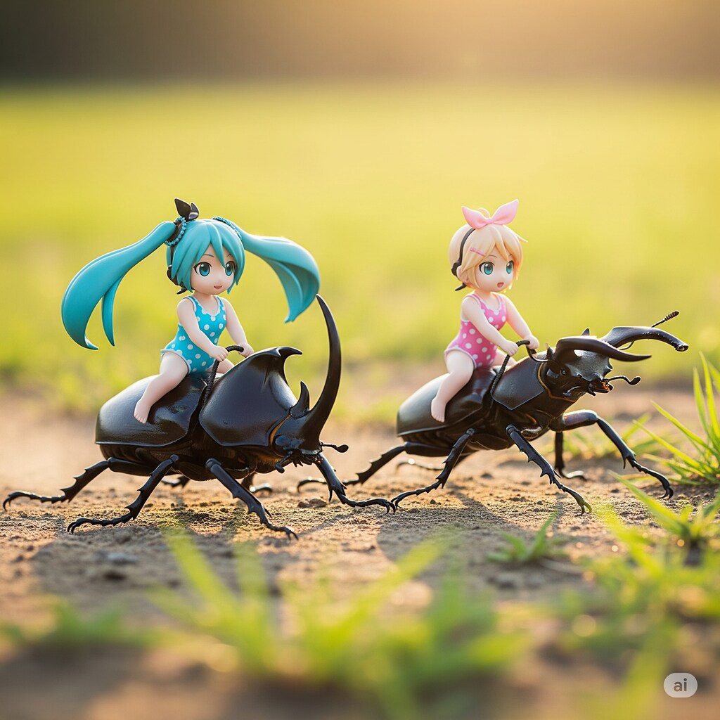 ミクちゃんとリンちゃん夏と言えば虫だね!?