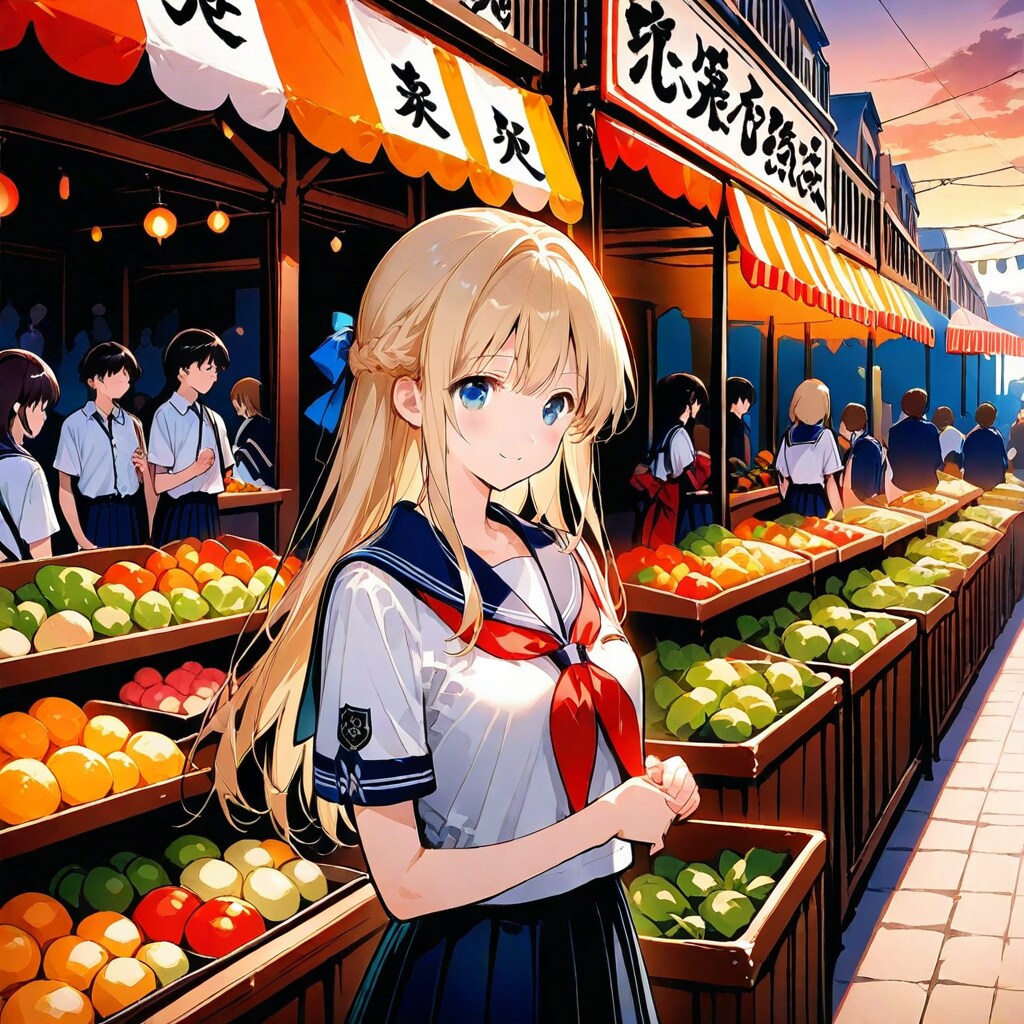 夕市のJK（２） | の人気AIイラスト・グラビア