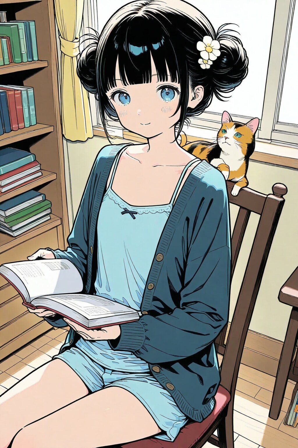 本を読むおだんごちゃん🍡✨ | の人気AIイラスト・グラビア