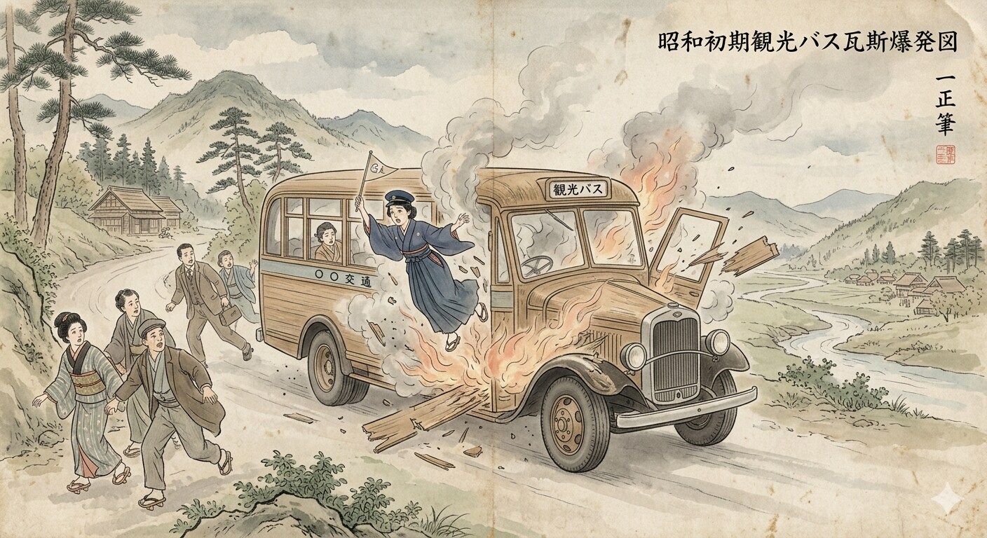 バスガイドガス爆発